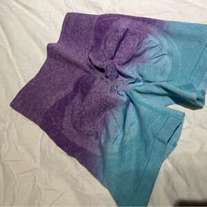 Purple and Blue Scrunch Ombre Shorts